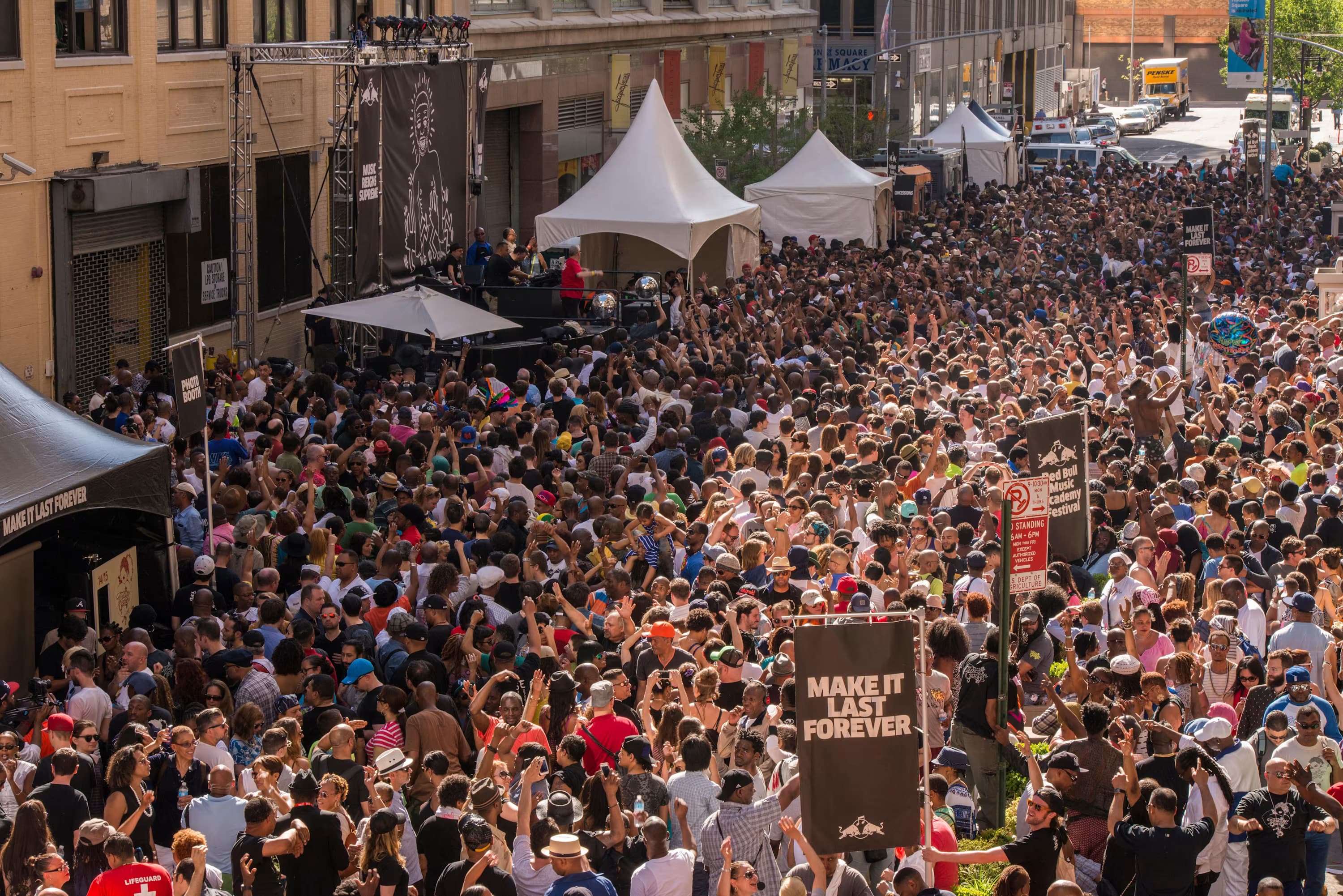 Crowds filling King Street for the Larry Levan Street Party, 2014.